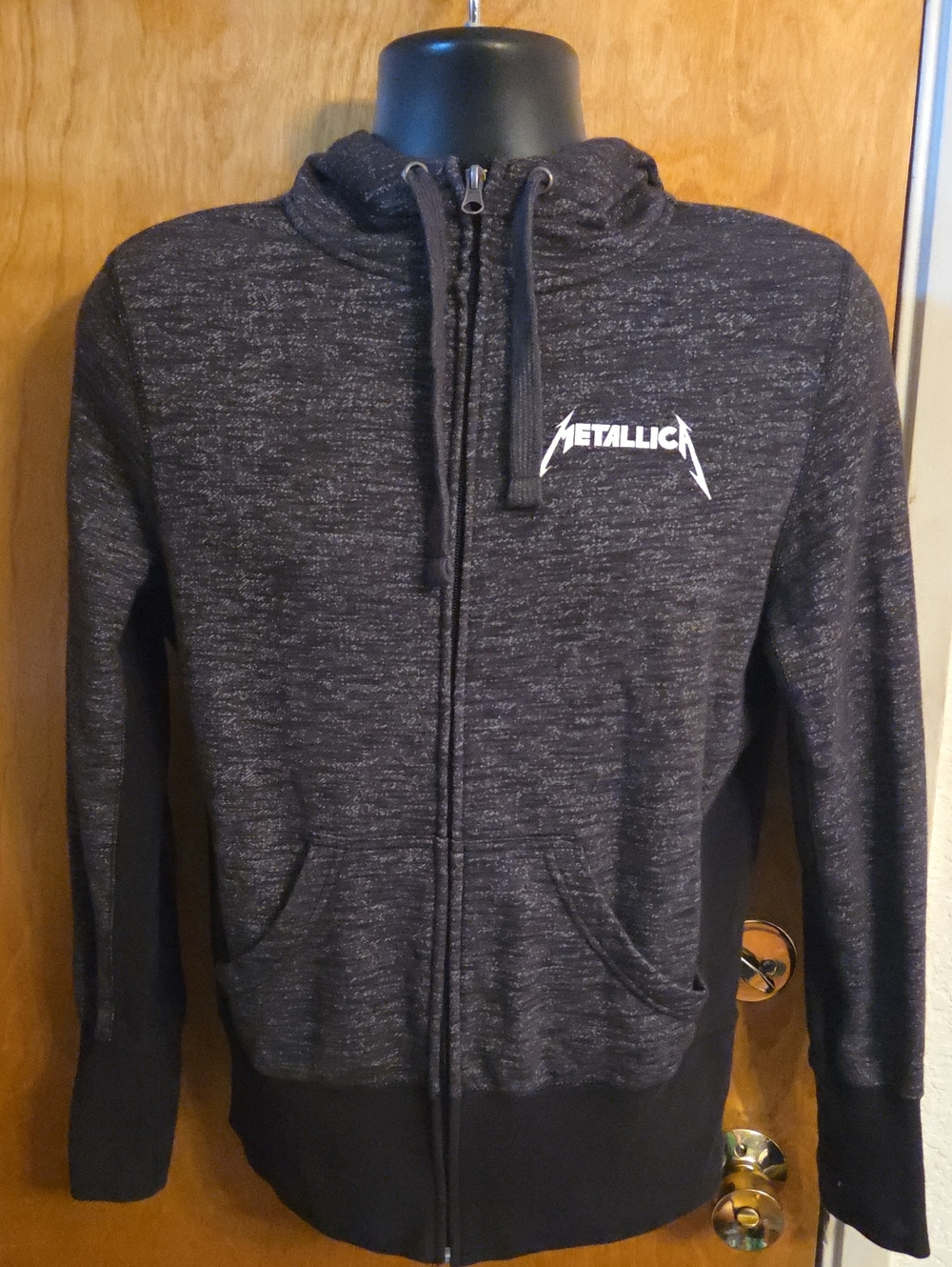 Metallica Gray Women's Zip Up Hoodie by Rinky Apparel Size Medium